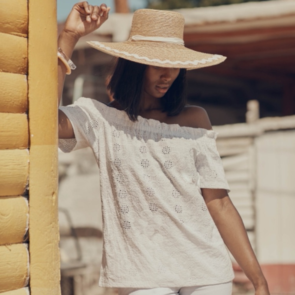 Bardot Broderie Top